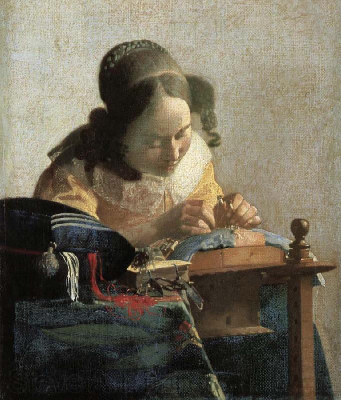 Johannes Vermeer Lace embroidery woman